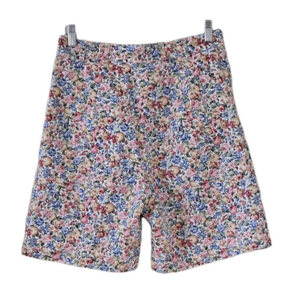 Willowbend Shorts Womens 12 Floral Cotton Twill Pockets Retro Boho USA Made Vtg - Picture 15 of 15